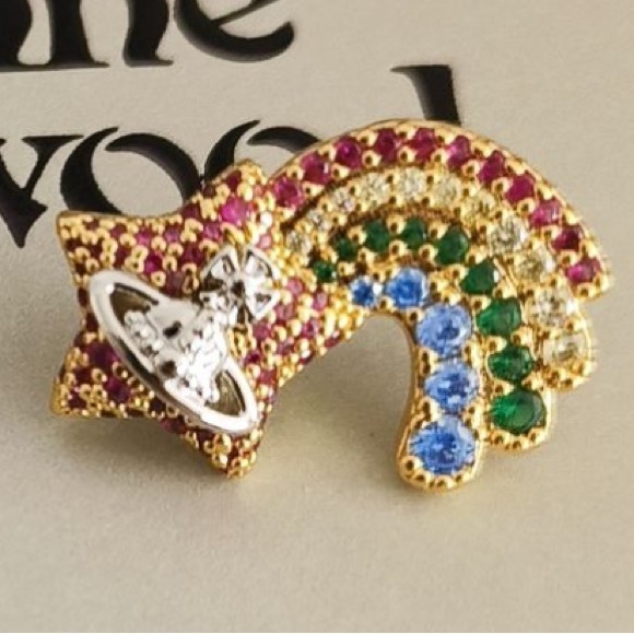 Sold out colorful Rainbow Orb stud earrings - Picture 3 of 5